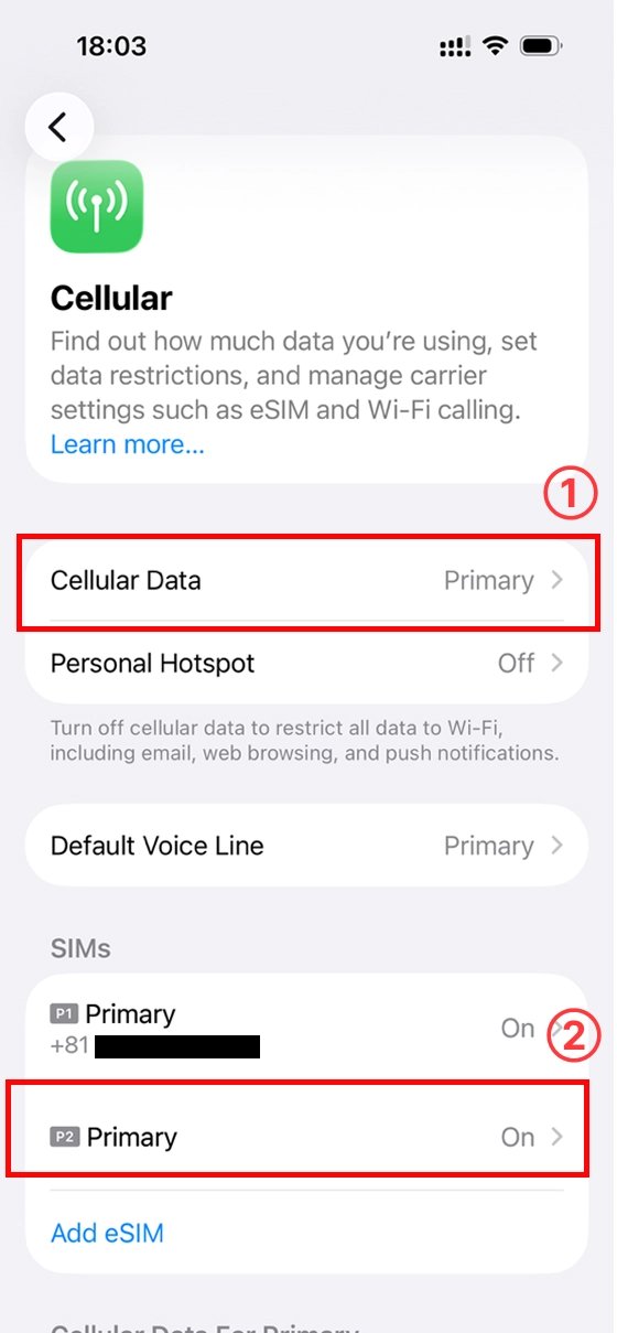 STEP14 Change Cellular Data