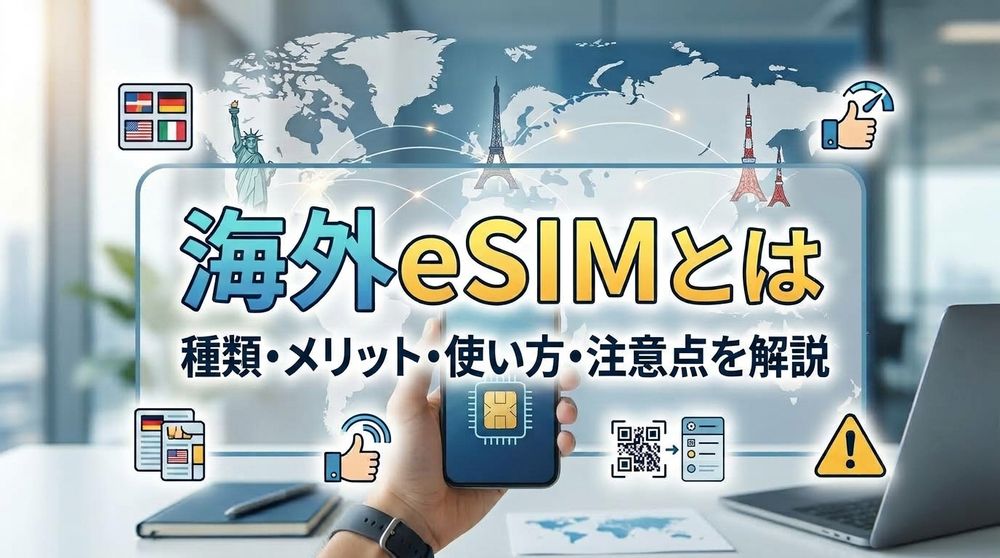 海外eSIMとは | 海外eSIMの種類・メリット・使い方・注意点を解説！
