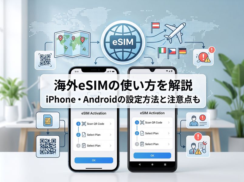 海外eSIMの使い方を解説 | iPhone・Androidの設定方法と注意点も！